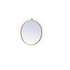 Elegant Decor Metal Frame Round Mirror With Decorative Hook 24 Inch Brass Finish MR4052BR